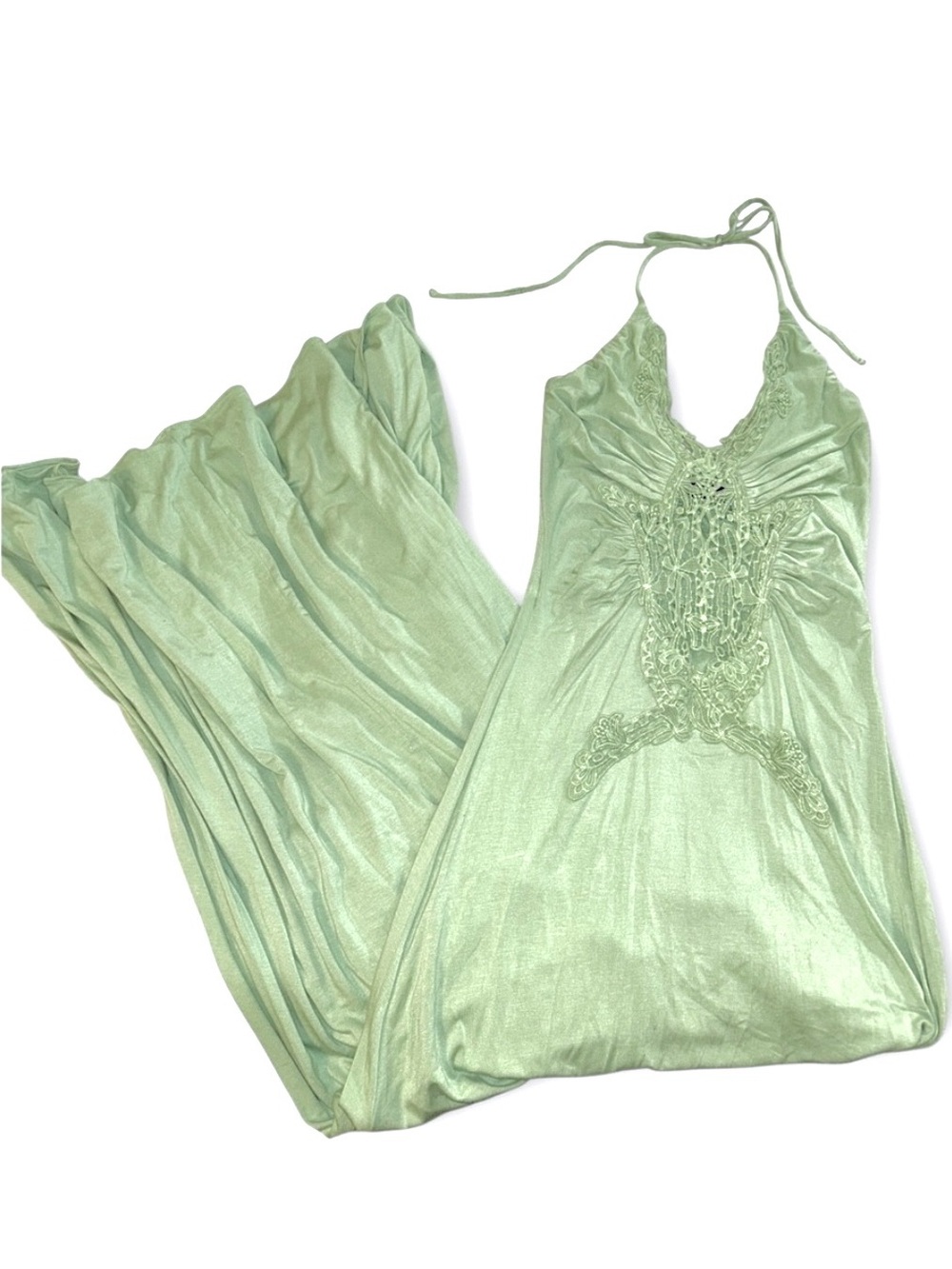 Sky Brand Gozma Crochet Maxi Dress Moss Green/Sage Small NWT - Picture 12 of 14